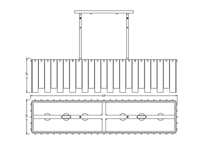 Viviana 7 Light Linear Chandelier Polished Nickel