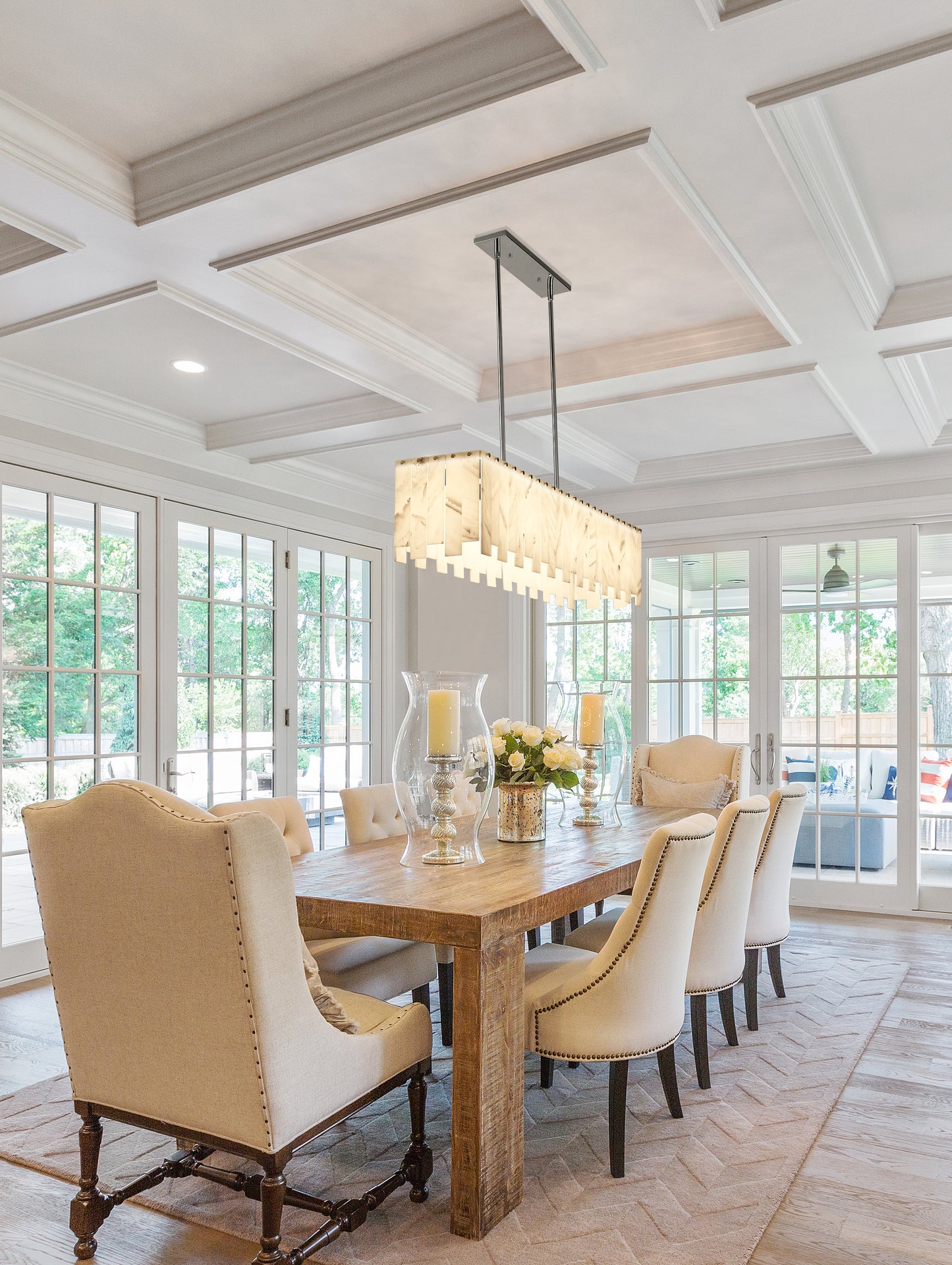 Viviana 7 Light Linear Chandelier Polished Nickel