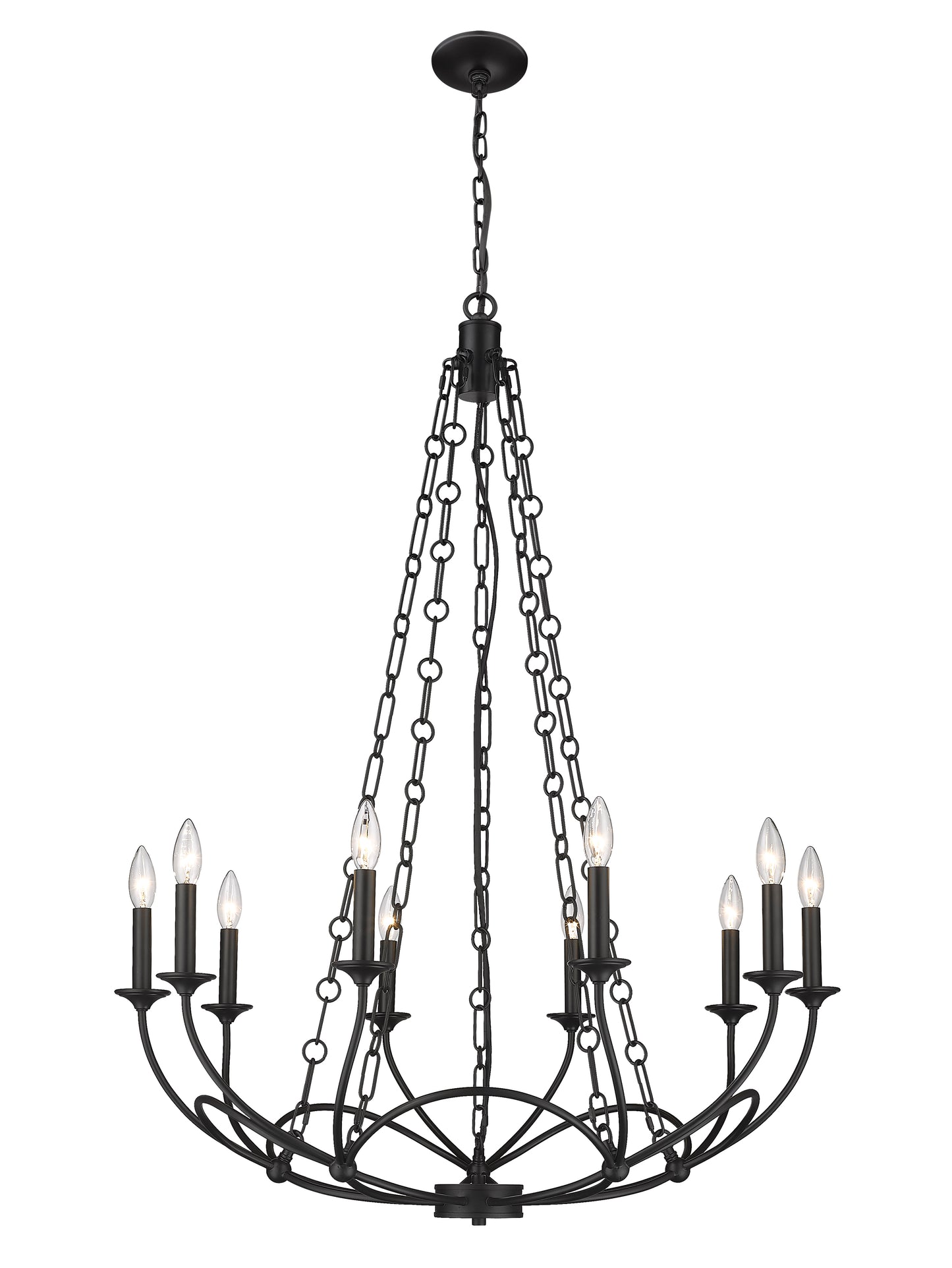 Arabella 10 Light Chandelier Matte Black