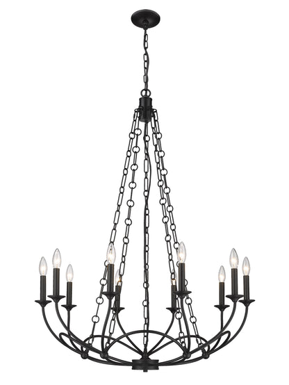 Arabella 10 Light Chandelier Matte Black