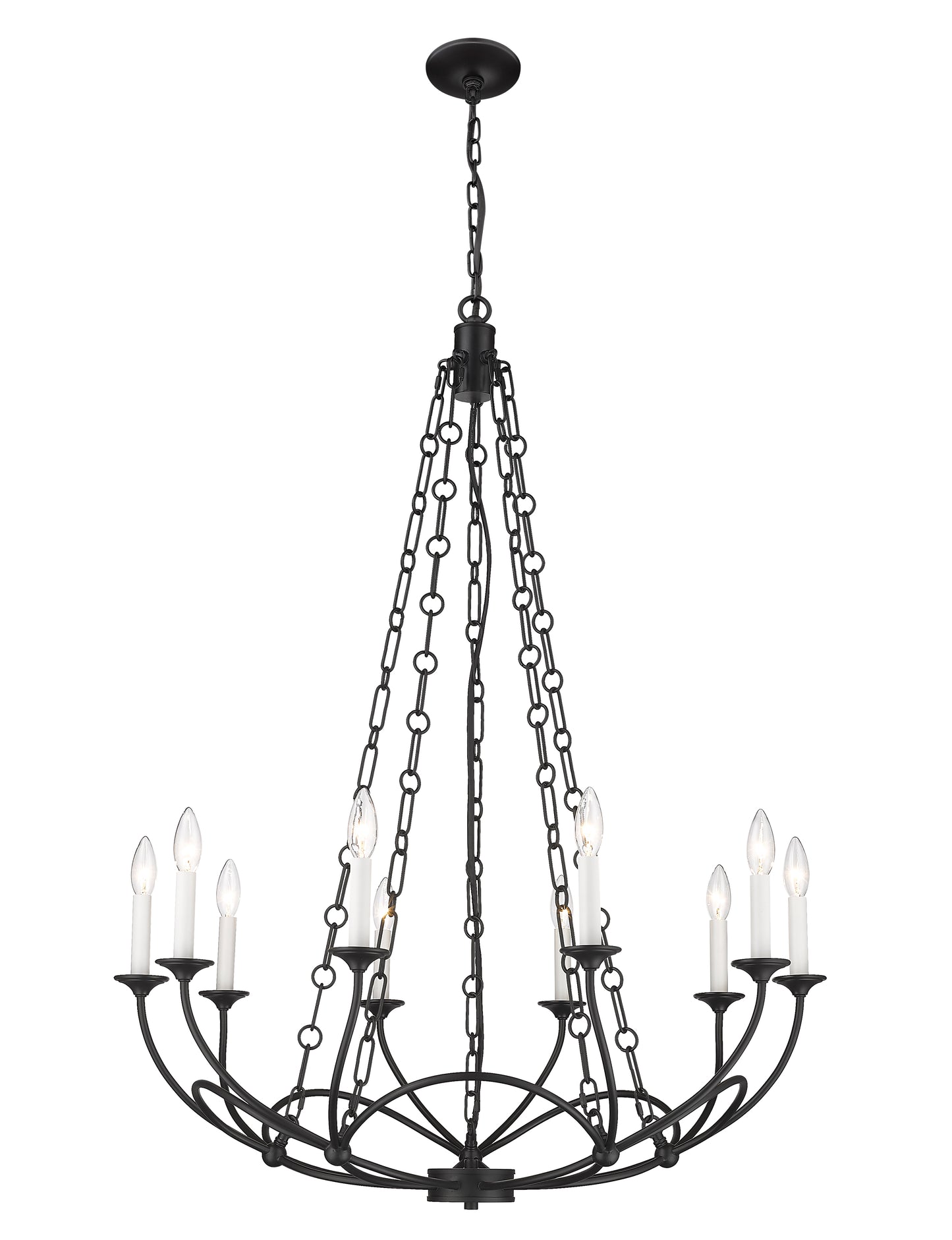 Arabella 10 Light Chandelier Matte Black