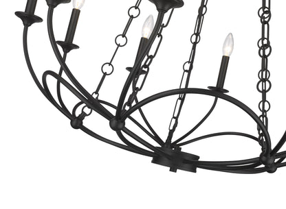 Arabella 10 Light Chandelier Matte Black