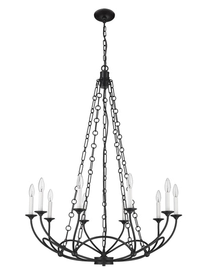 Arabella 10 Light Chandelier Matte Black