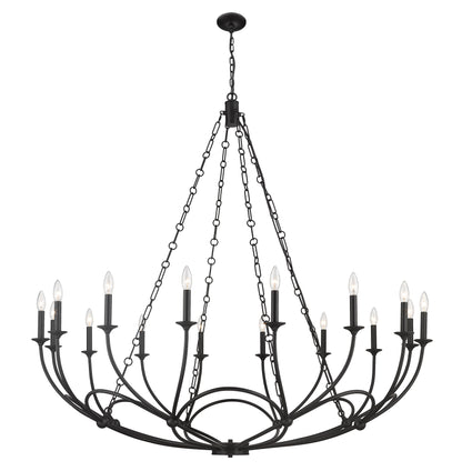 Arabella 16 Light Chandelier Matte Black