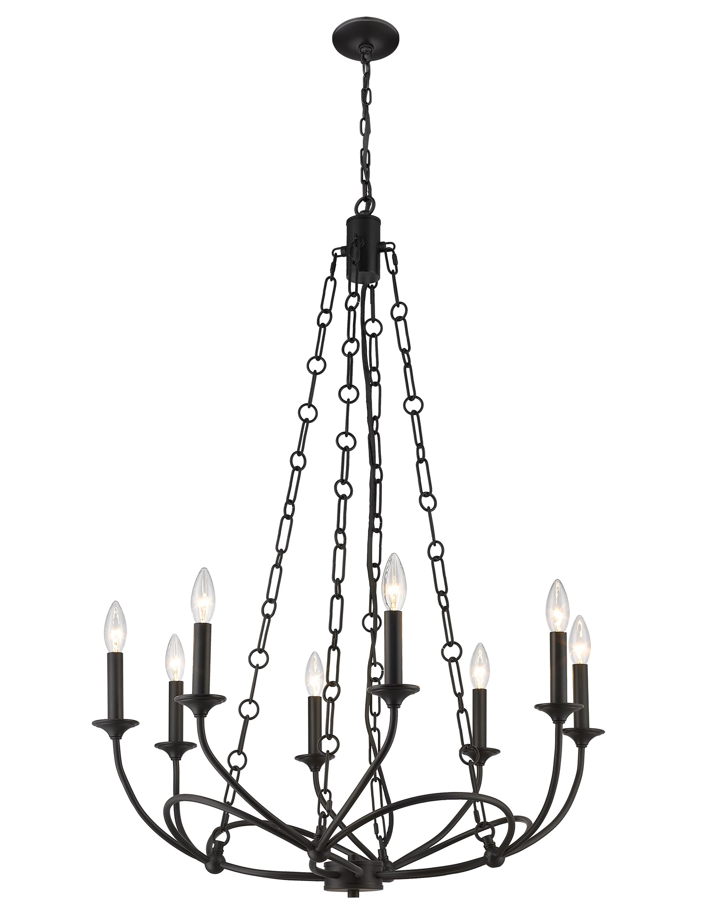 Arabella 8 Light Chandelier Matte Black