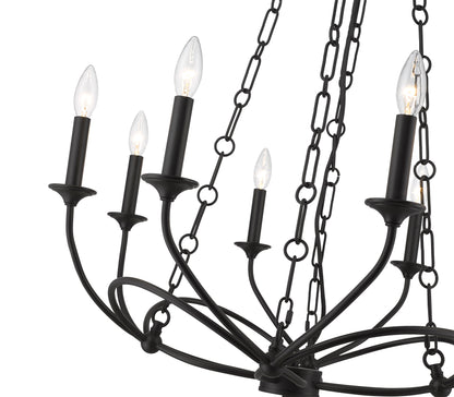 Arabella 8 Light Chandelier Matte Black