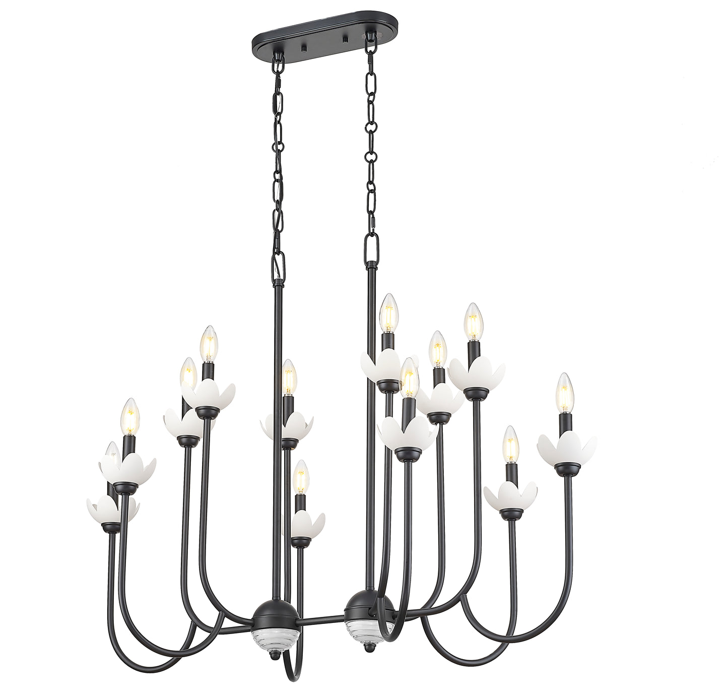 Allistair 12 Light Linear Chandelier Matte Black