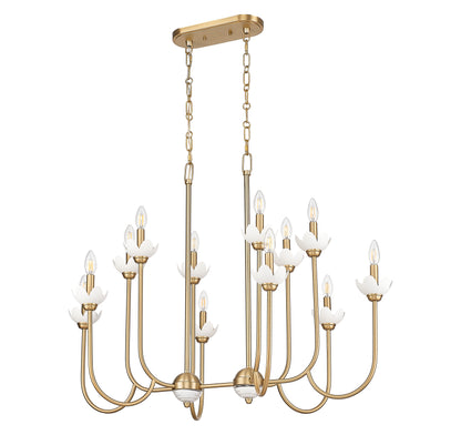 Allistair 12 Light Linear Chandelier Modern Gold
