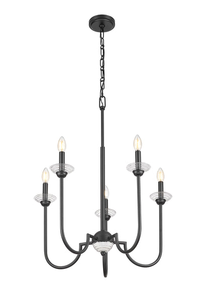 Allistair 5 Light Chandelier Matte Black