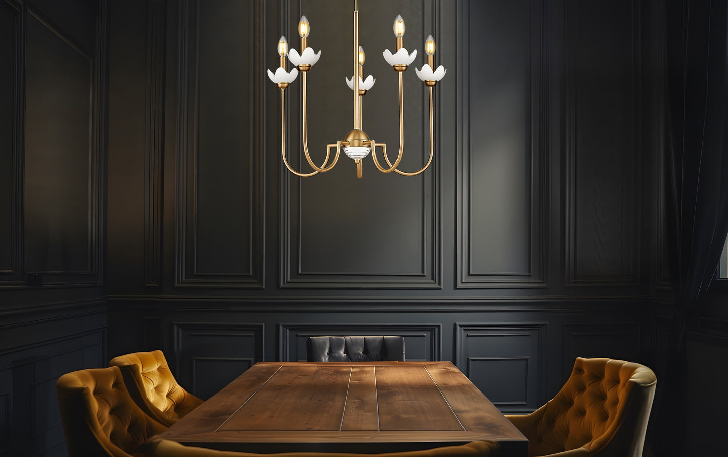 Allistair 5 Light Chandelier Modern Gold