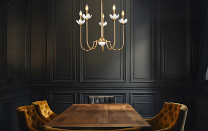 Allistair 5 Light Chandelier Modern Gold