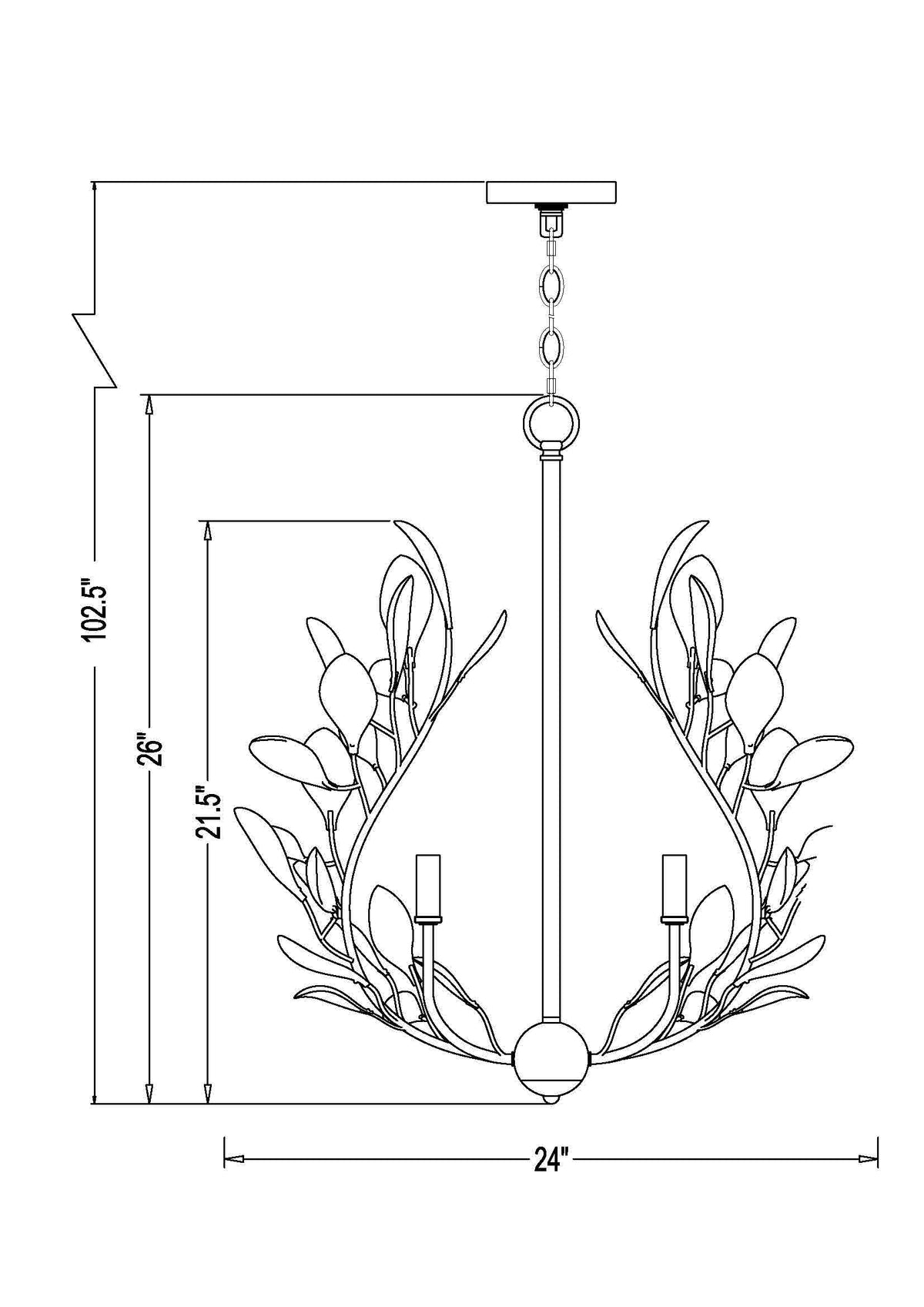 Claudine 5 Light Chandelier Modern Gold
