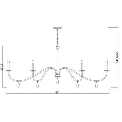 Toussant 6 Light Chandelier Modern Gold