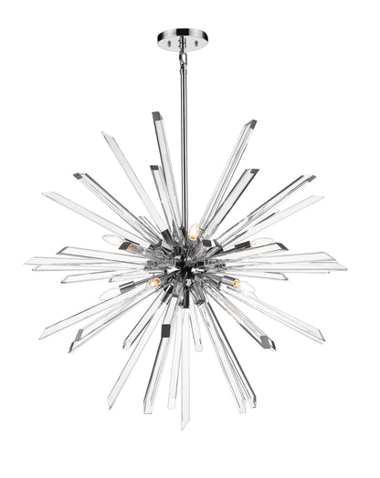 Burst 10 Light Chandelier Chrome
