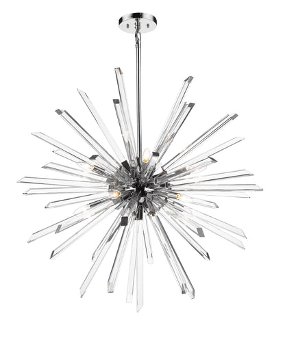 Burst 10 Light Chandelier Chrome