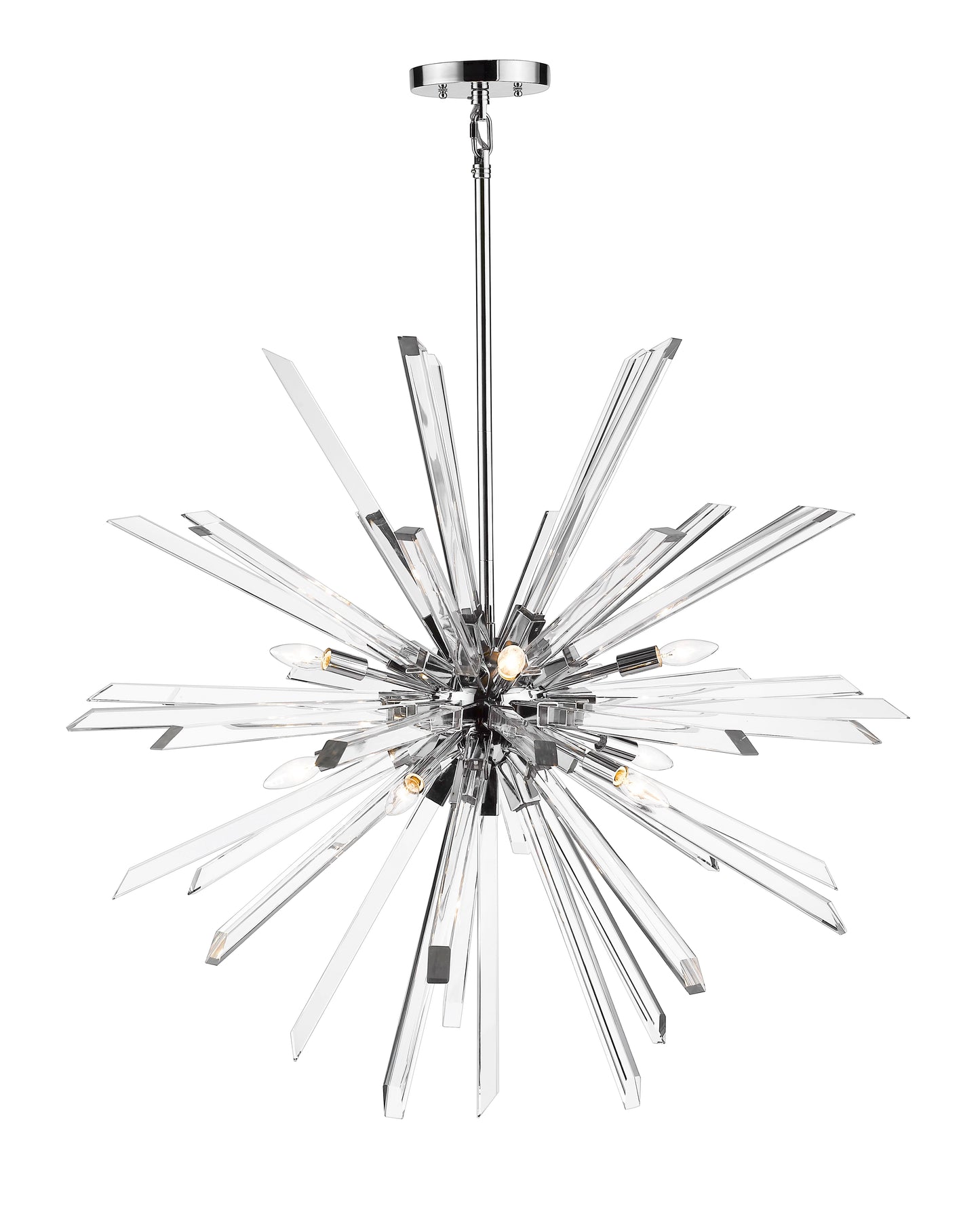 Burst 10 Light Chandelier Chrome