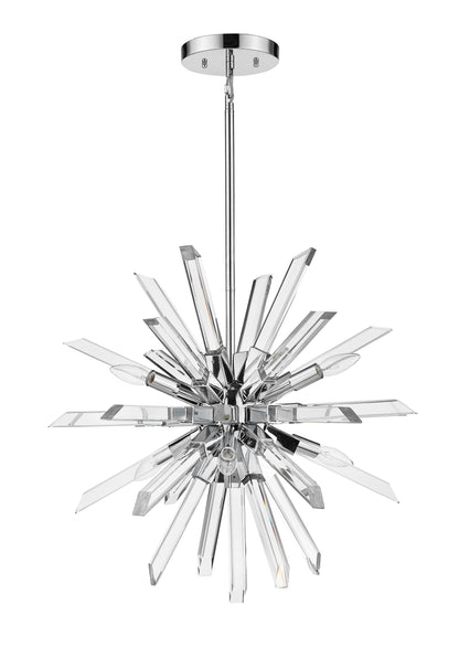 Burst 6 Light Chandelier Chrome