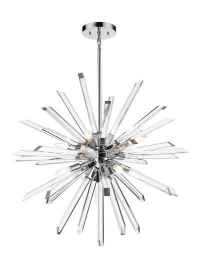 Burst 8 Light Chandelier Chrome