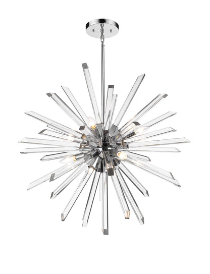 Burst 8 Light Chandelier Chrome