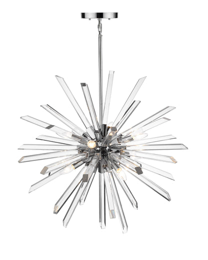 Burst 8 Light Chandelier Chrome