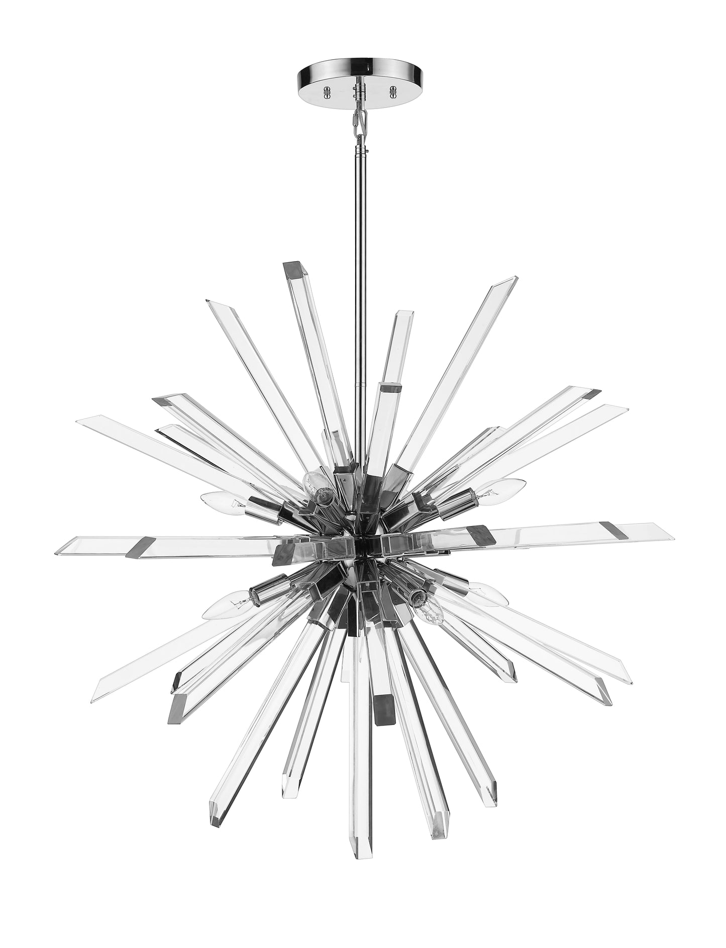 Burst 8 Light Chandelier Chrome