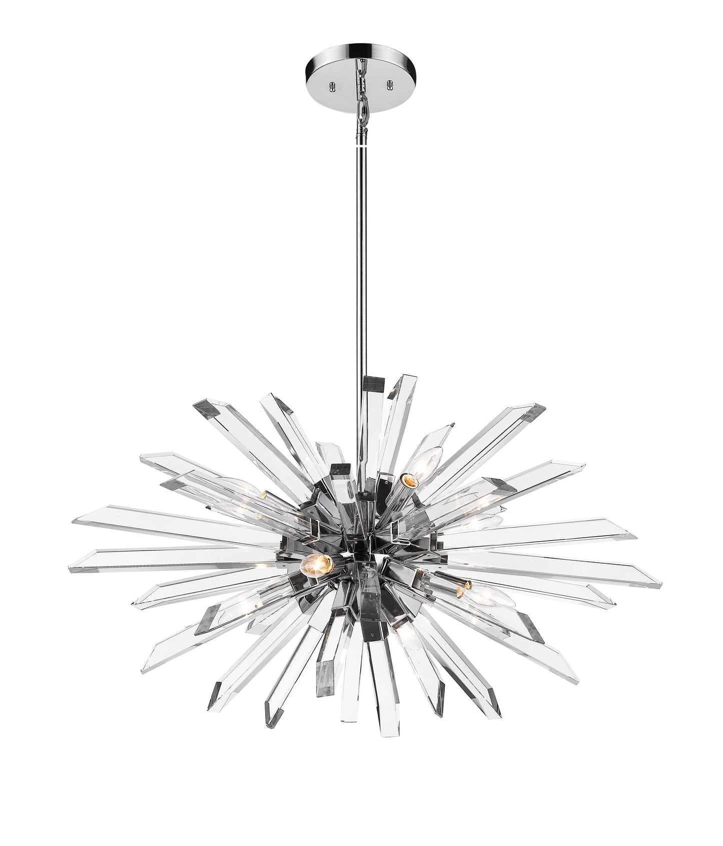 Burst 8 Light Chandelier Chrome