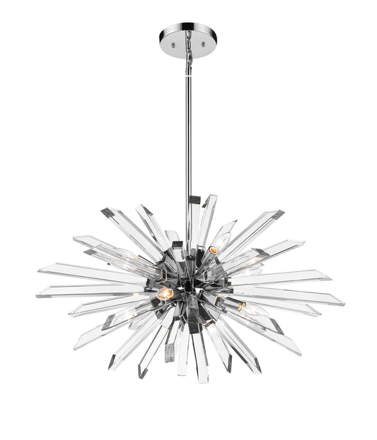 Burst 8 Light Chandelier Chrome