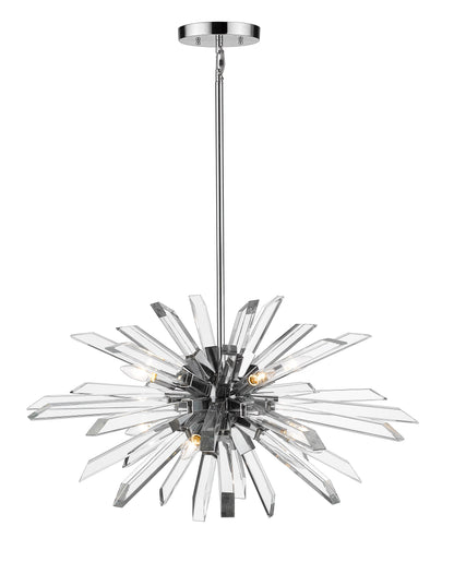 Burst 8 Light Chandelier Chrome