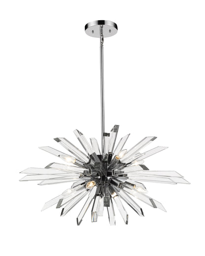 Burst 8 Light Chandelier Chrome