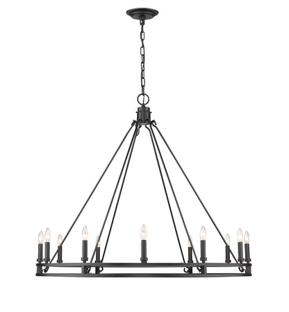 Dennison 12 Light Chandelier Matte Black