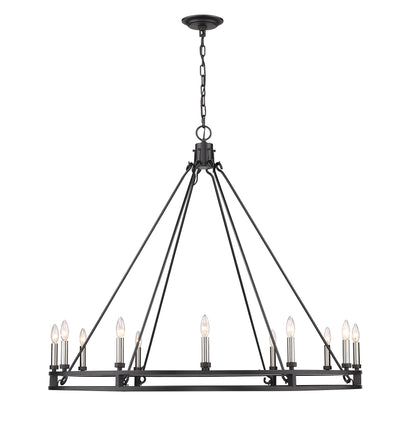 Dennison 12 Light Chandelier Matte Black