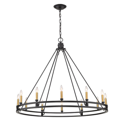 Dennison 12 Light Chandelier Matte Black