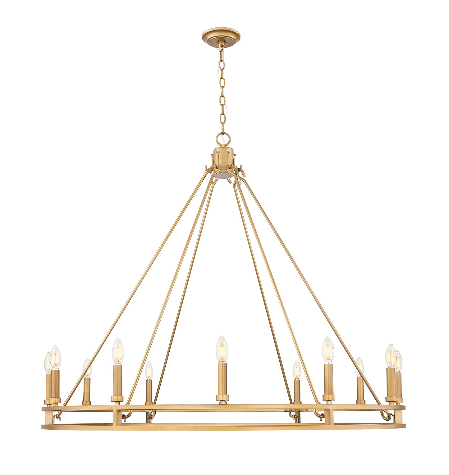 Dennison 12 Light Chandelier Signature Brass