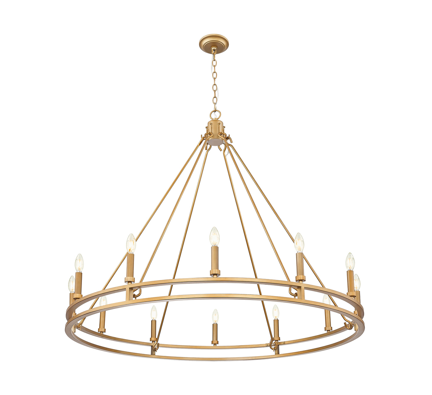 Dennison 12 Light Chandelier Signature Brass