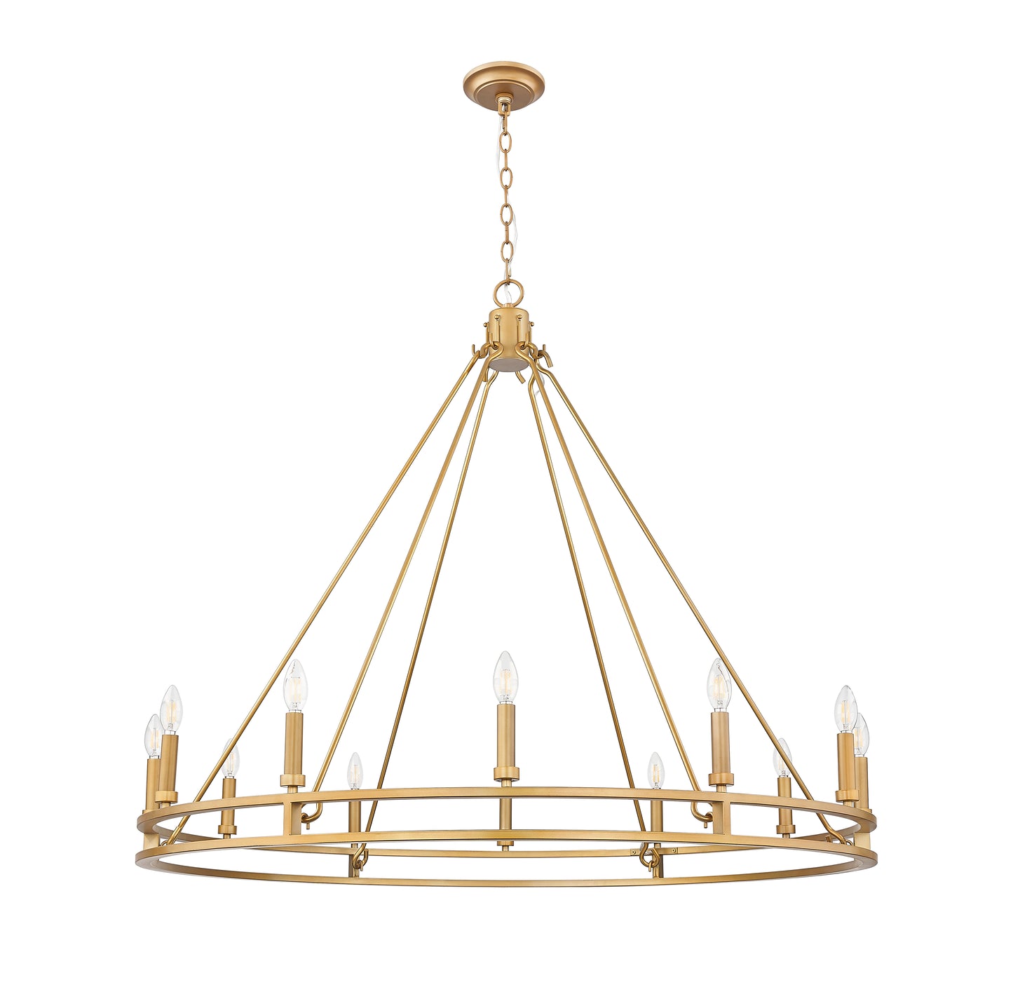 Dennison 12 Light Chandelier Signature Brass