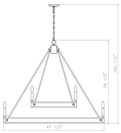 Dennison 18 Light Chandelier Signature Brass
