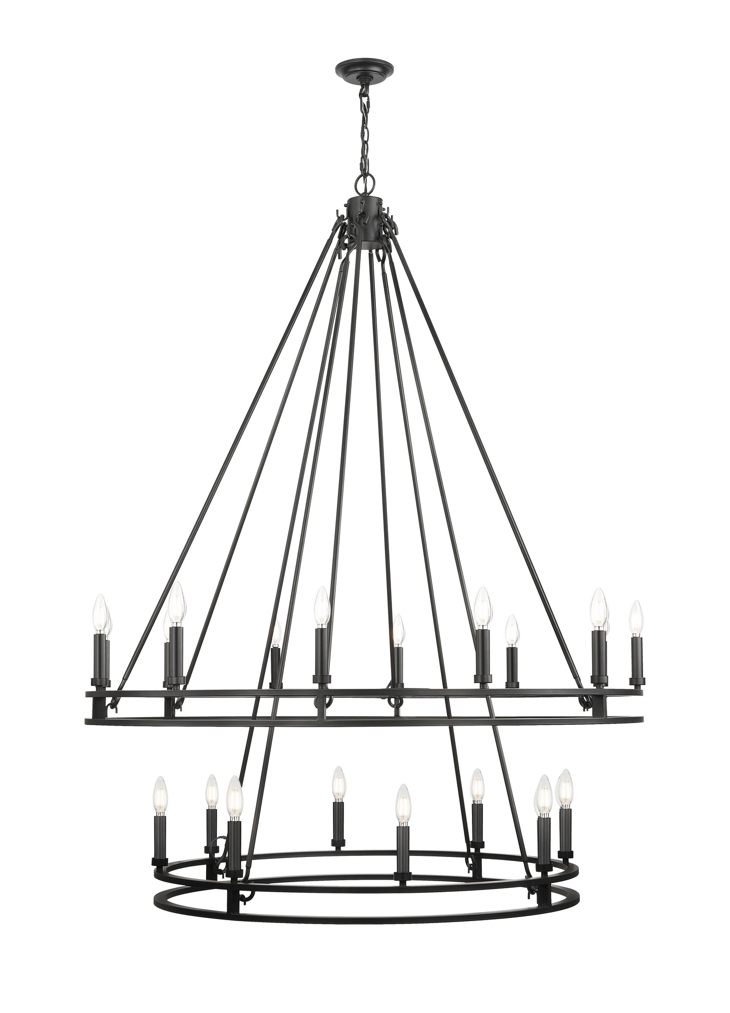Dennison 20 Light Chandelier Matte Black