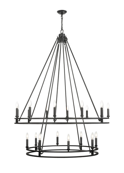 Dennison 20 Light Chandelier Matte Black