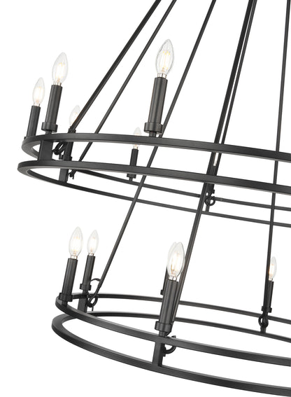 Dennison 20 Light Chandelier Matte Black