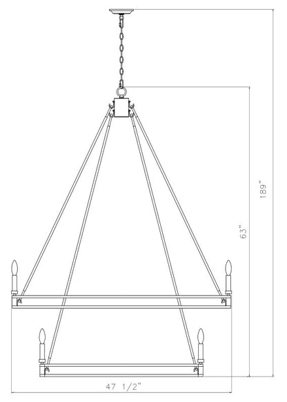Dennison 20 Light Chandelier Matte Black