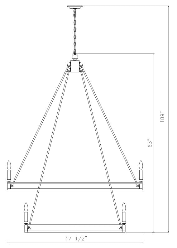 Dennison 20 Light Chandelier Signature Brass
