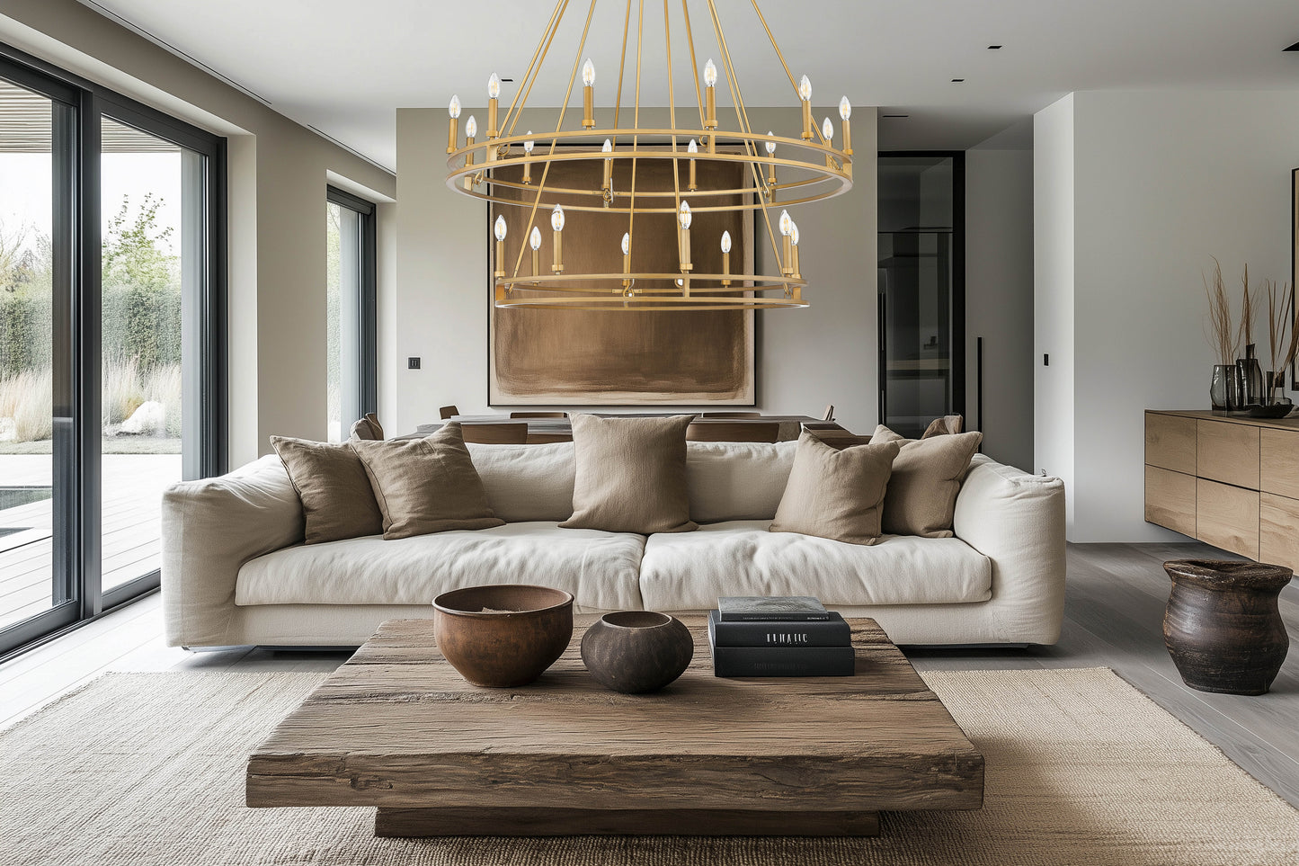 Dennison 20 Light Chandelier Signature Brass