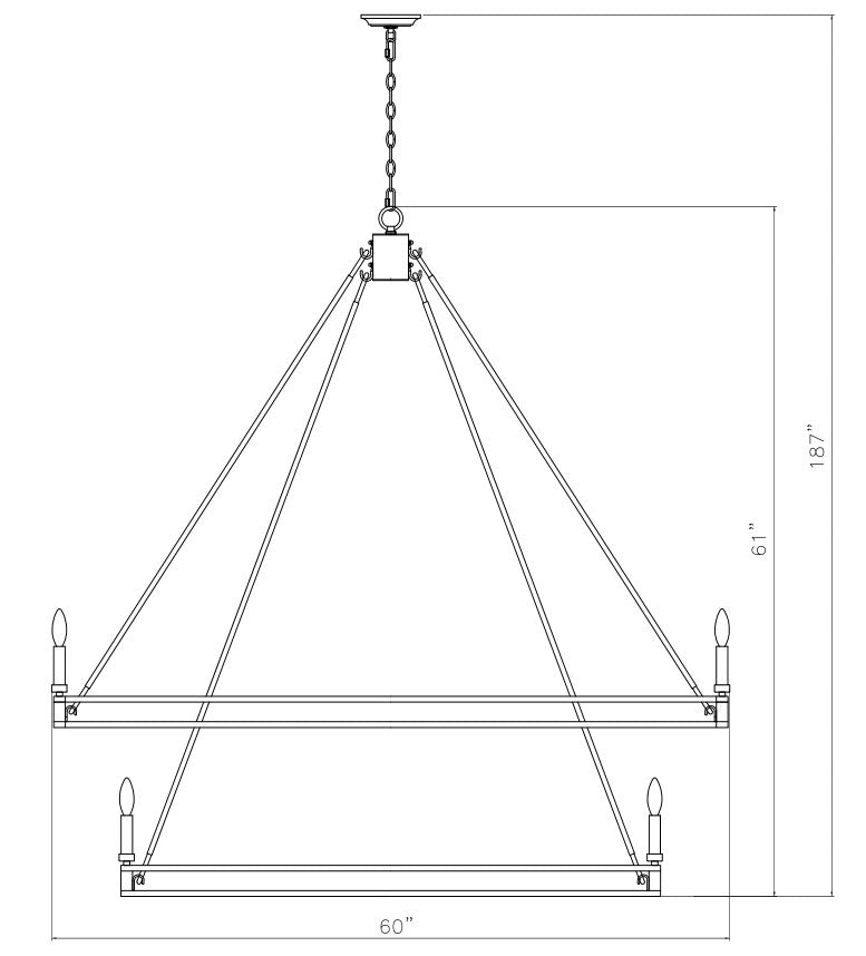 Dennison 28 Light Chandelier Matte Black
