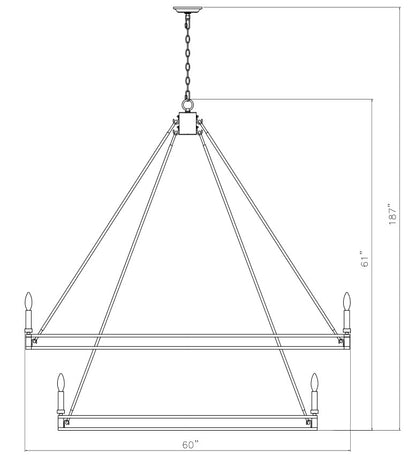 Dennison 28 Light Chandelier Matte Black
