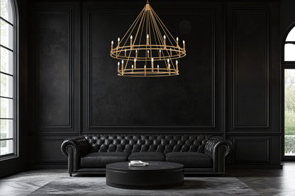 Dennison 28 Light Chandelier Signature Brass