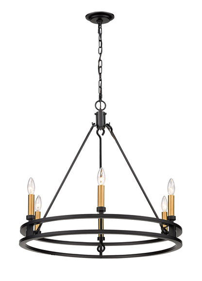 Dennison 6 Light Chandelier Matte Black