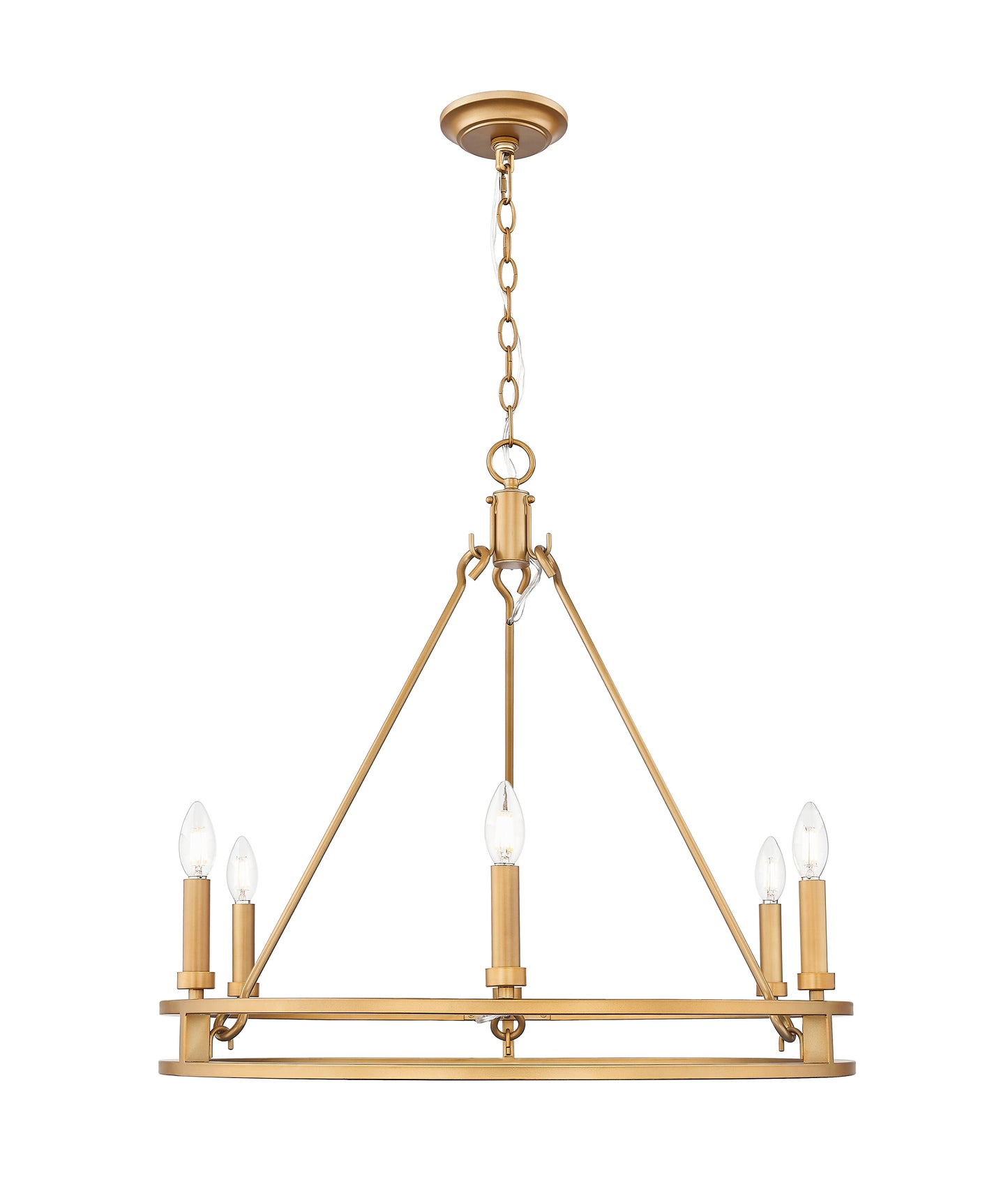 Dennison 6 Light Chandelier Signature Brass