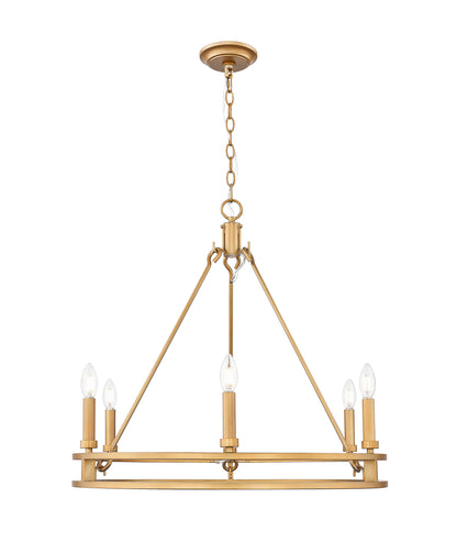 Dennison 6 Light Chandelier Signature Brass
