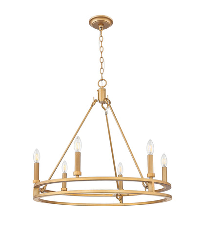 Dennison 6 Light Chandelier Signature Brass