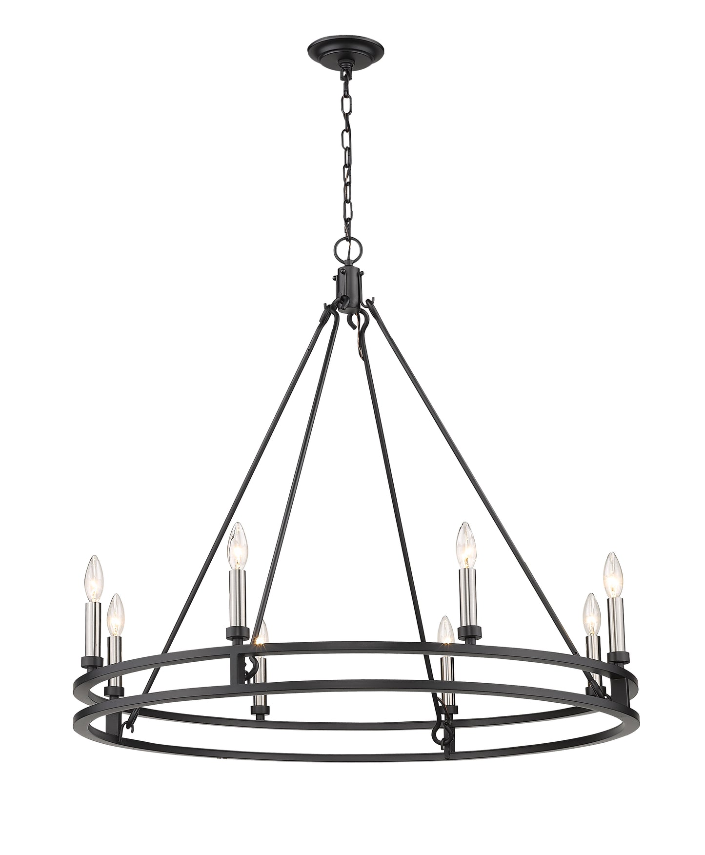 Dennison 8 Light Chandelier Matte Black